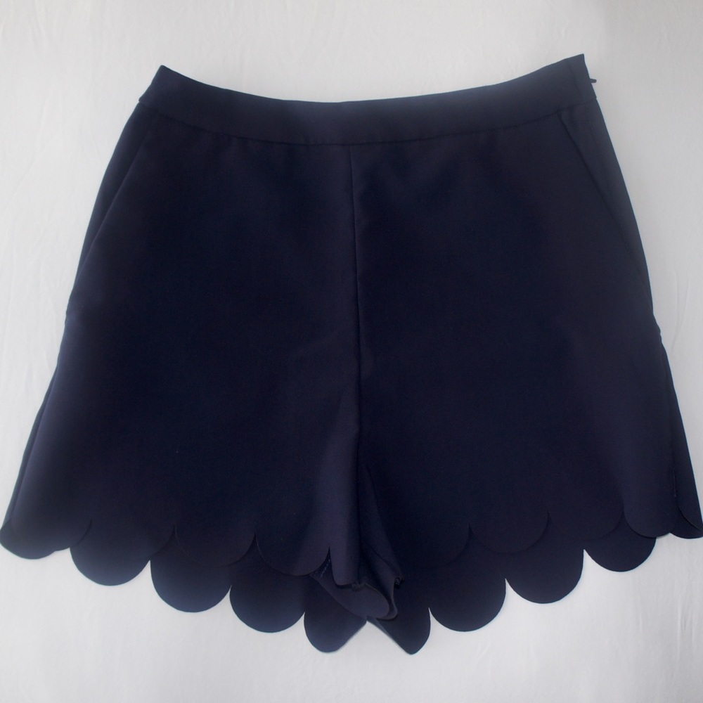 Scalloped Navy Shorts